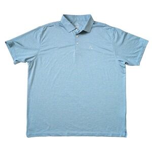 Rhoback Mens 3XL Polo Blue Stripe Performance Stretch Short Sleeve XXXL